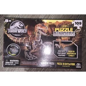 New Jurassic World Puzzle Builders 109 Pieces 3D Plastic Atrociraptor Dinosaur